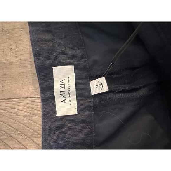 NWT Aritzia The Limitless Linen Wide Leg Pants in Dark Night Navy Women’s size 8 - Picture 6 of 15